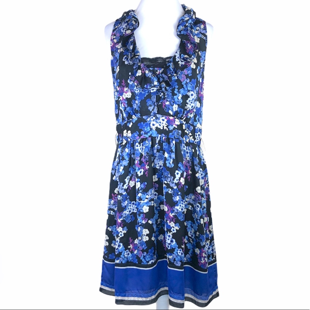 WHBM Floral Ruffle Midi Dress